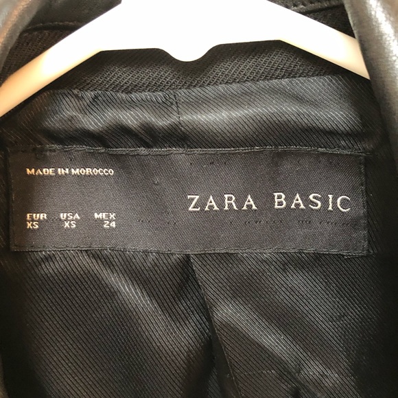 Biker style jacket with leather lapels. - Picture 3 of 5